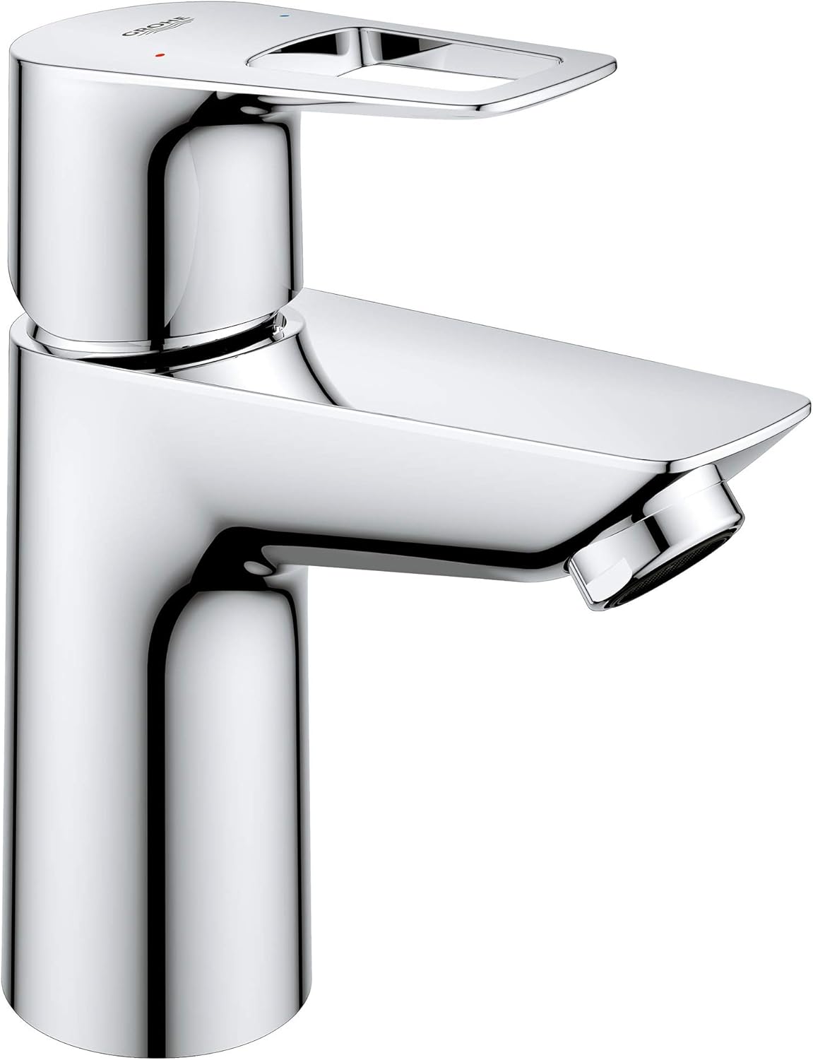 Image of the GROHE 23085001 Bauloop Single Hole Single-Handle S-Size Bathroom Faucet, No Drain, 1.2 GPM, Chrome
