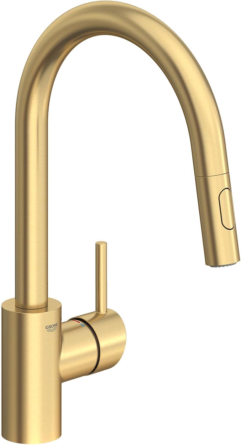 Image of the Grohe 32665GN3 Concetto Pull-Down Kitchen Faucet, Dual Spray, 1.75 GPM, Brushed Gold