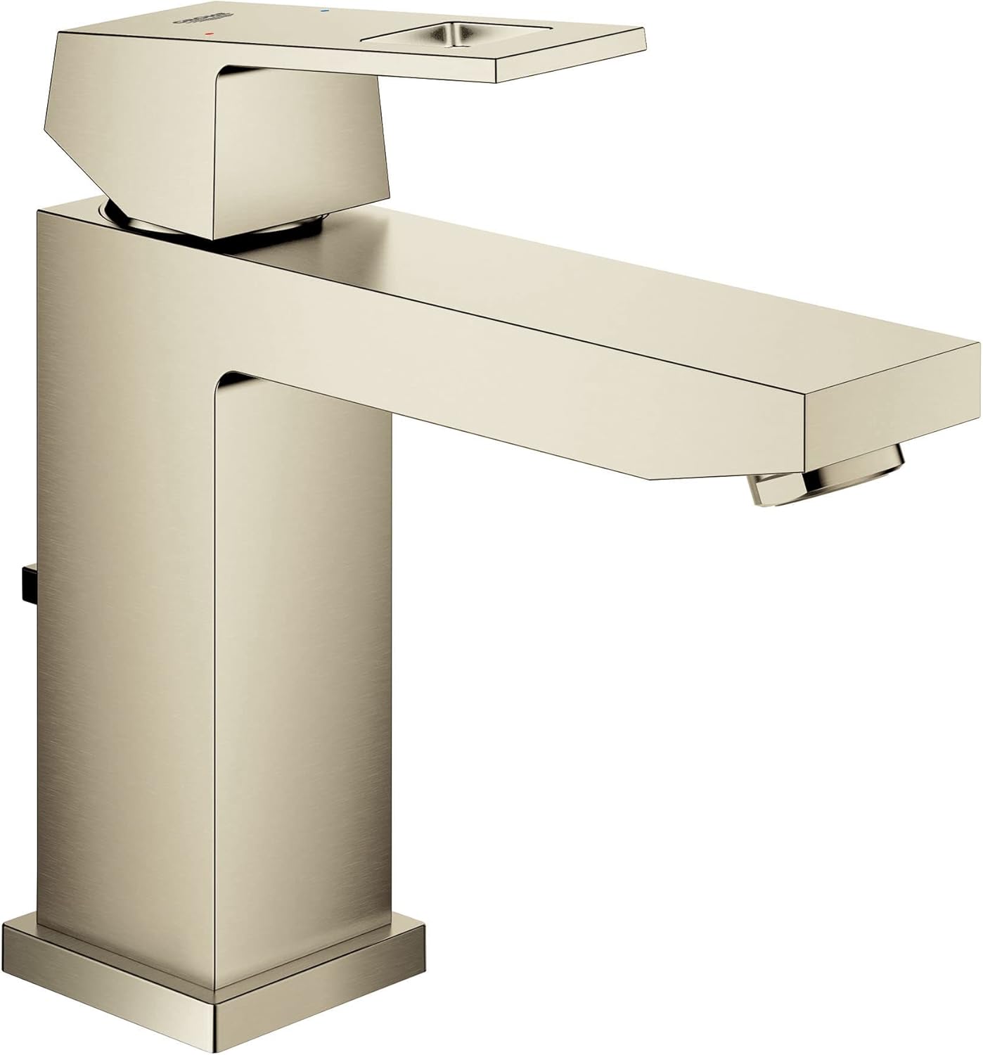 Image of the Grohe Eurocube Single-Handle Bathroom Faucet, M-Size, 1.2 GPM, Brushed Nickel